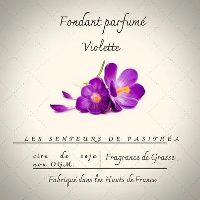 Fondant Violette - Cire de soja parfumée, moulée à la main